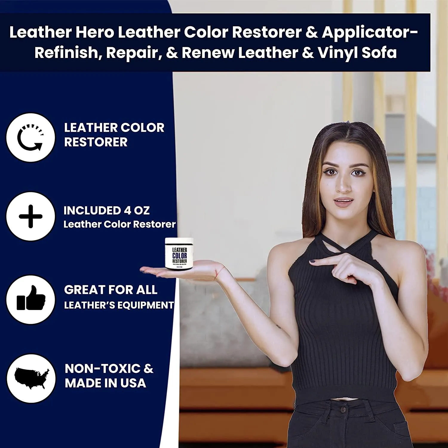 Leather Hero Leather Color Restorer Complete Repair Kit 4oz