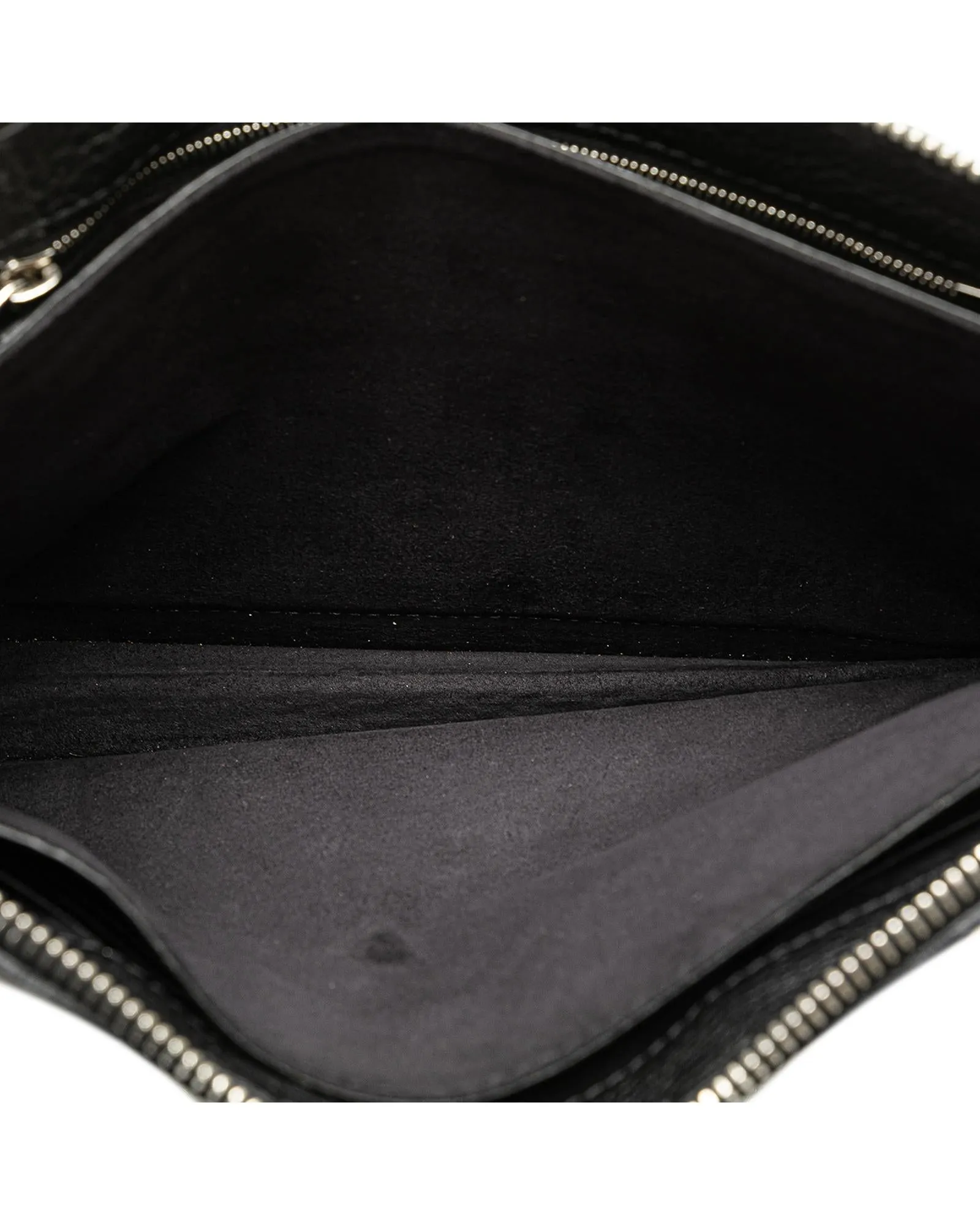 Leather Selleria Monster Clutch with Top Zip Closure and Interior Slip Pockets