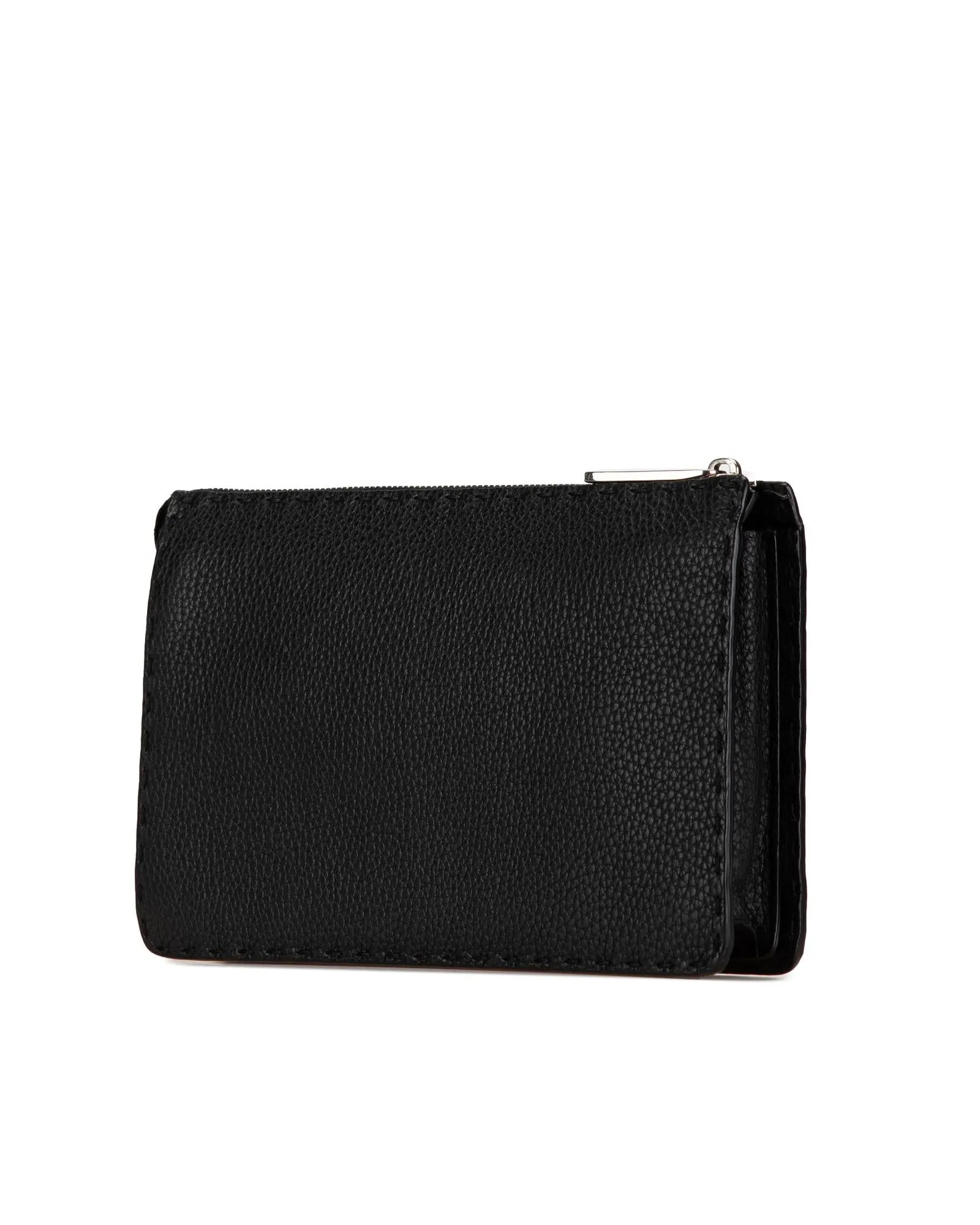 Leather Selleria Monster Clutch with Top Zip Closure and Interior Slip Pockets