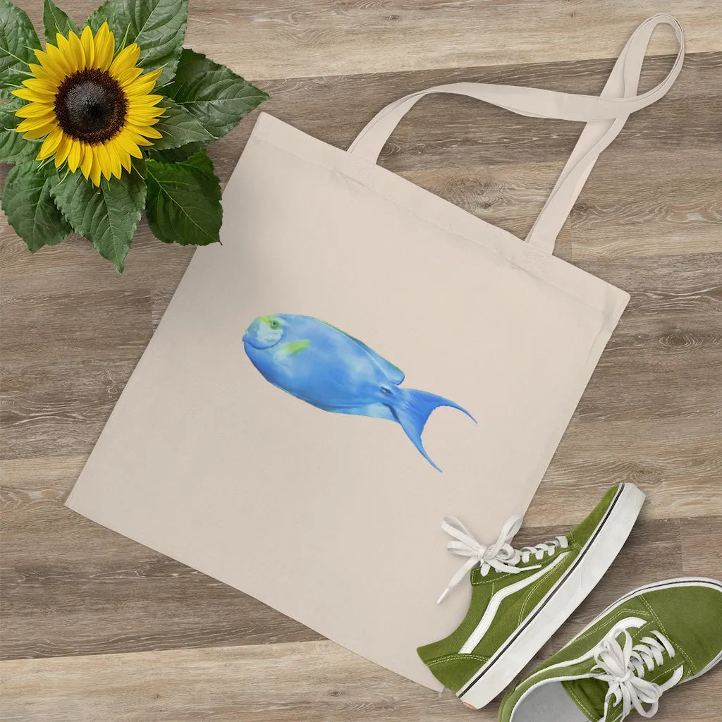 Light Blue and Yellow Fish Tote Bag