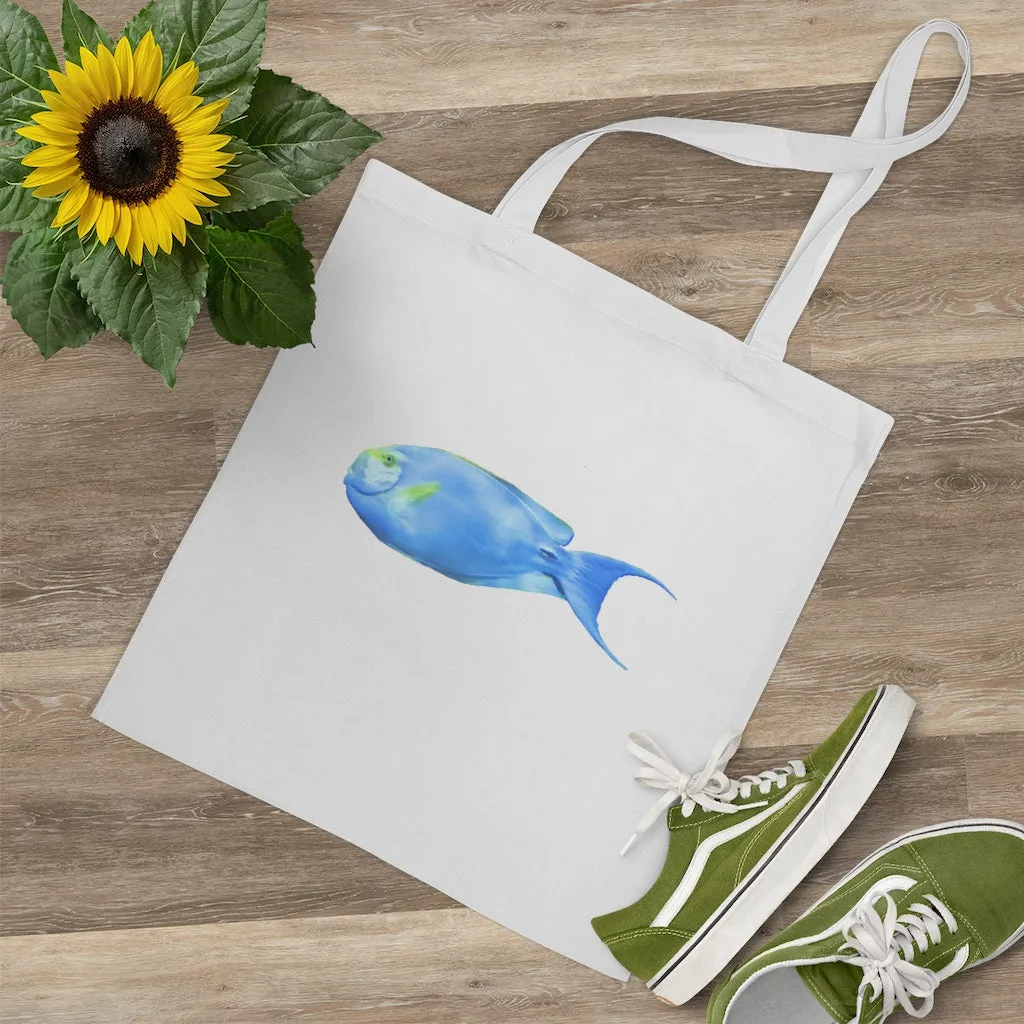 Light Blue and Yellow Fish Tote Bag