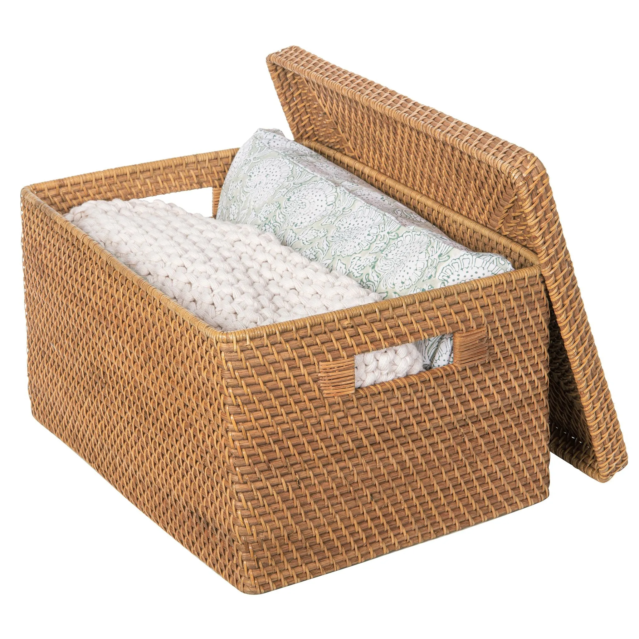 Loma Rectangular Rattan Storage Box and Decorative Storage Basket