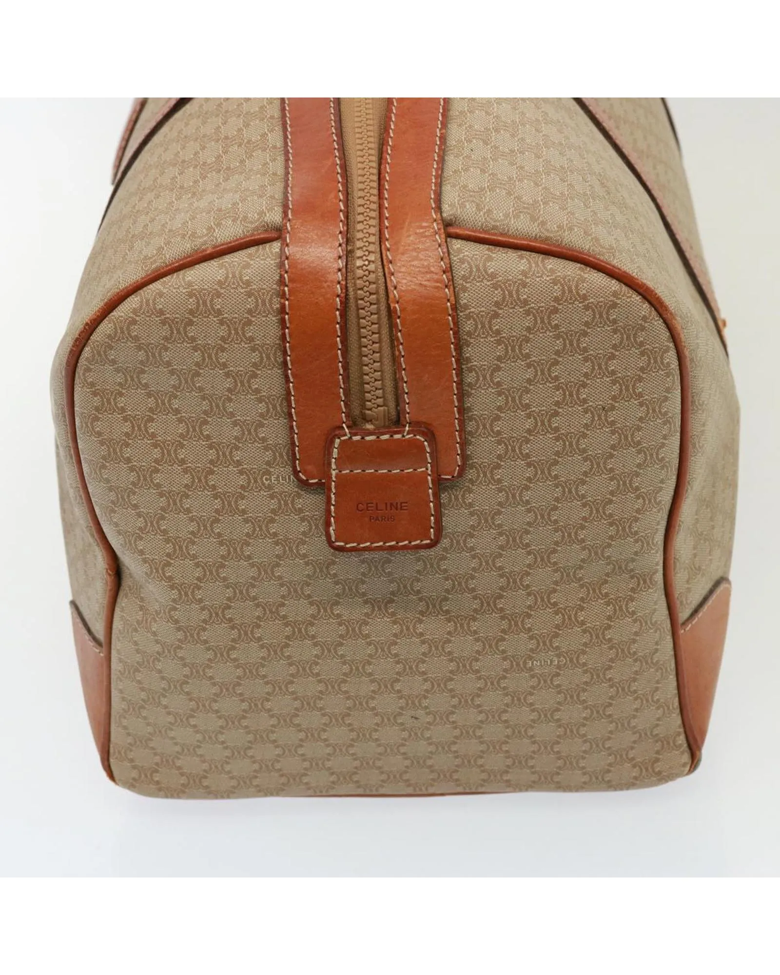 Macadam Canvas Boston Bag with Leather Trim