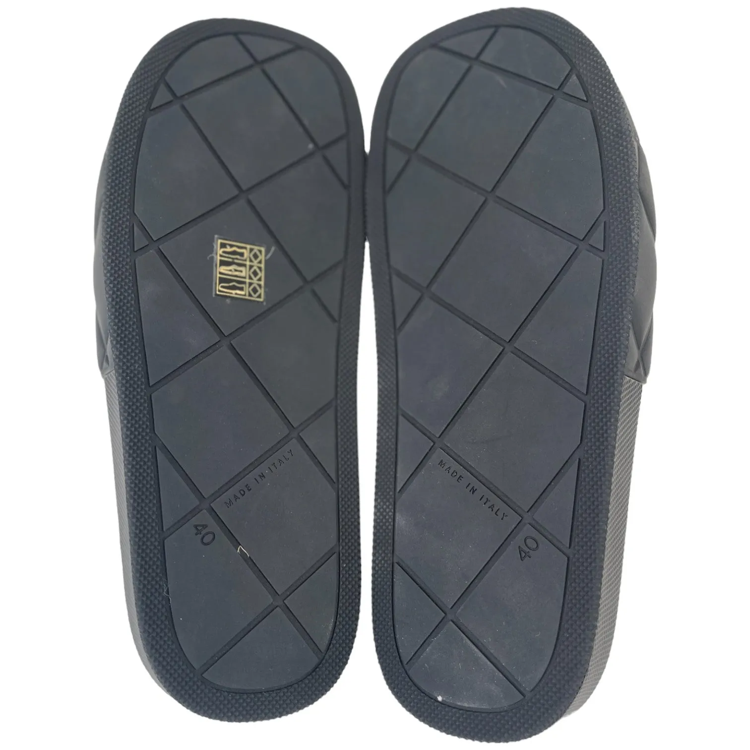 Men's Quilted Slides Black Size EU 40 / UK 6