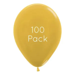 Metallic Gold Balloons - 100 Pkt