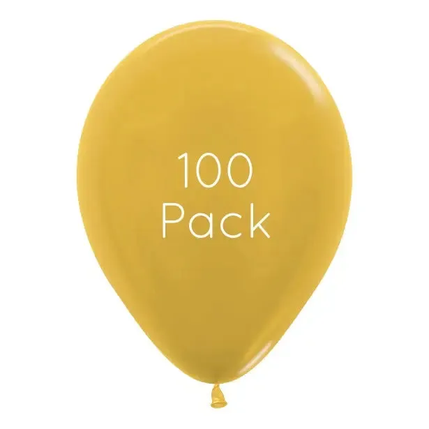 Metallic Gold Balloons - 100 Pkt