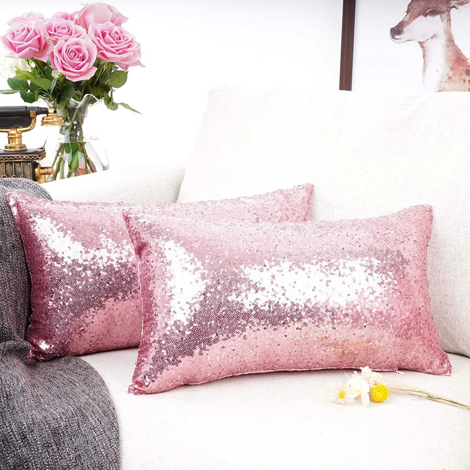 Metallic Pink Pillows