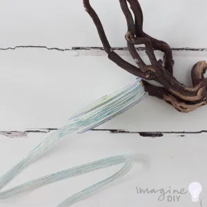 Natural Metallic Pulled Thread Ribbon Turquoise/Silver