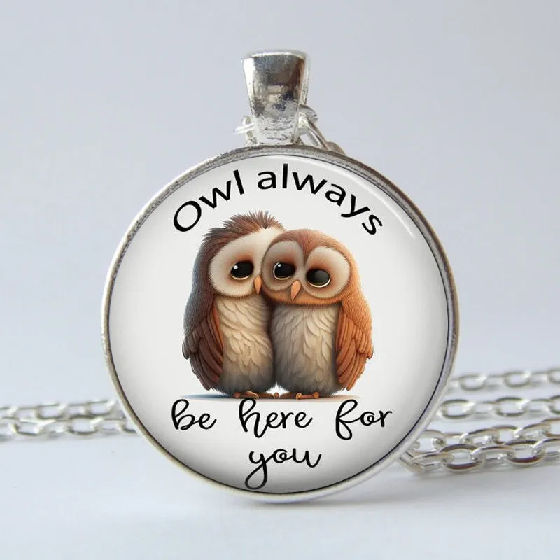 Owl Always Be There Keychain Metal Pendant for Girls