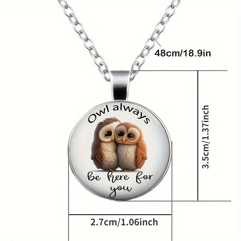 Owl Always Be There Keychain Metal Pendant for Girls