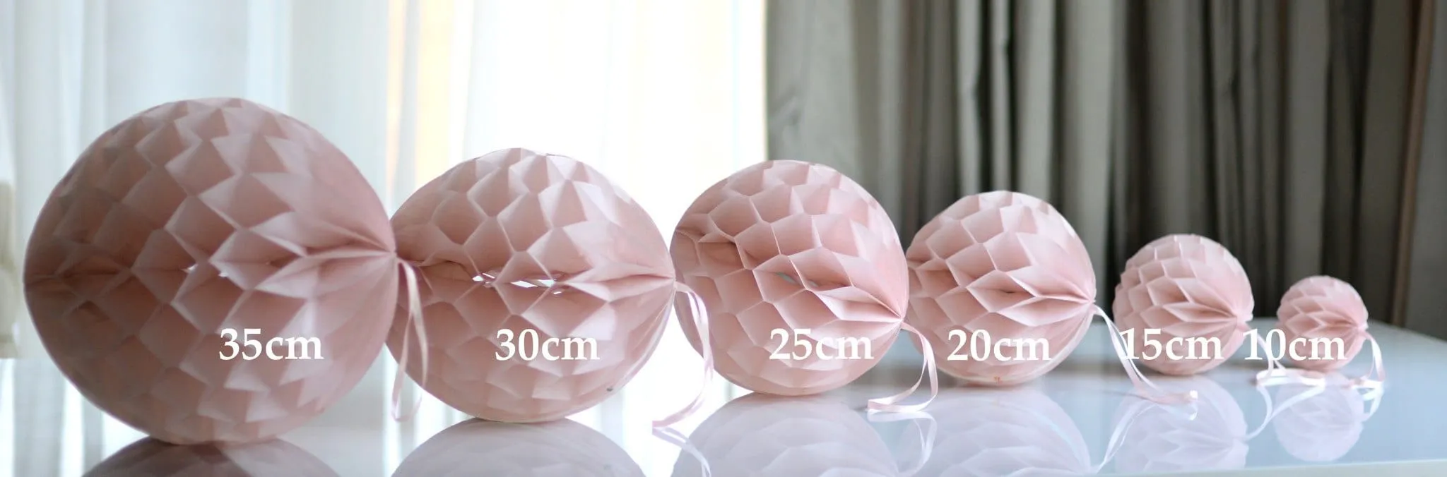 Pearlesence rose gold / dusty pink paper honeycomb - hanging party decoration