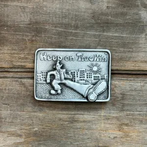 Pewter Keep On Truckin Indiana Metal Craft Belt Buckle