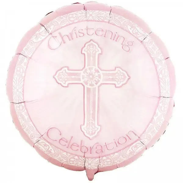 Pink Christening Foil Balloon