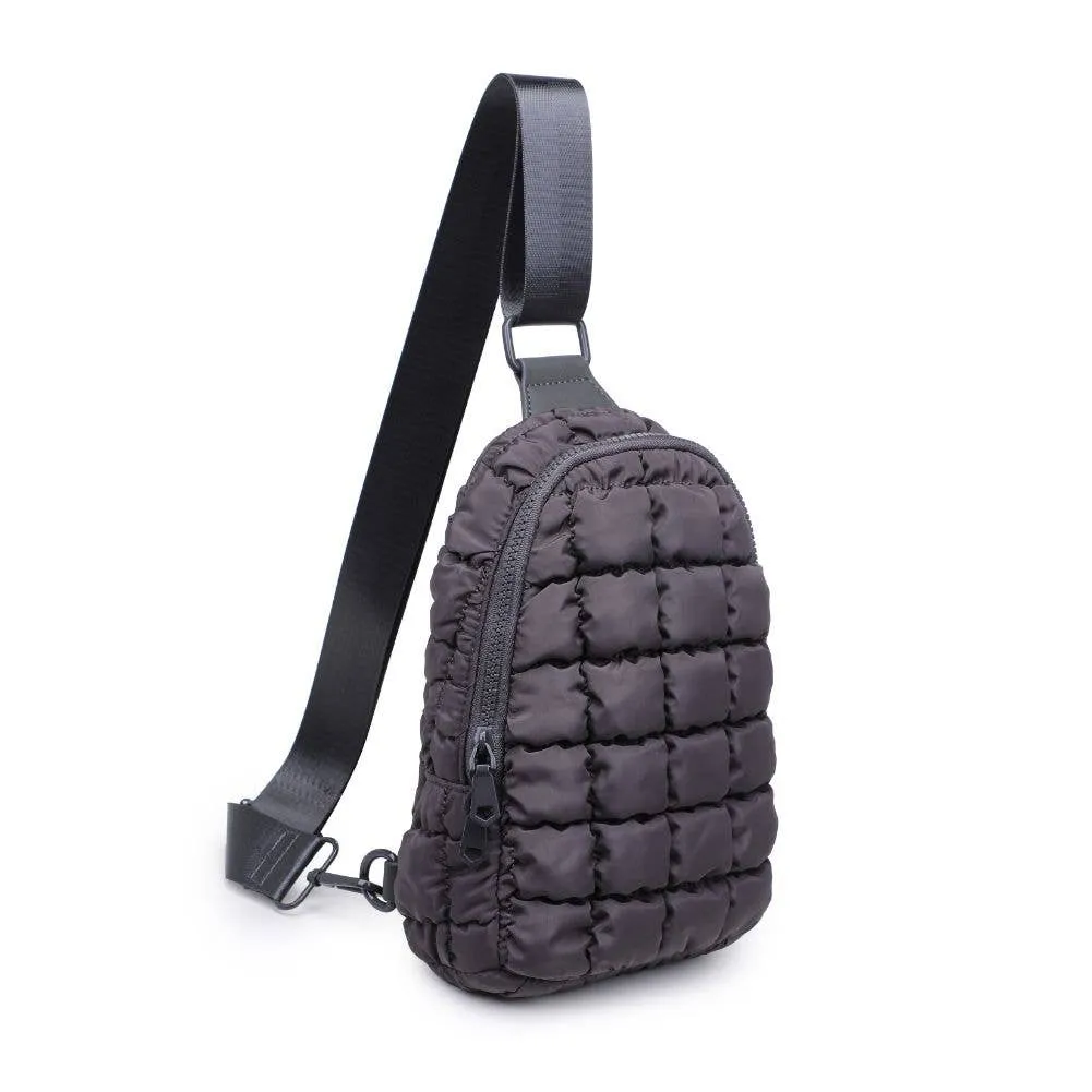 Quilted Puffer Nylon Sling Backpack