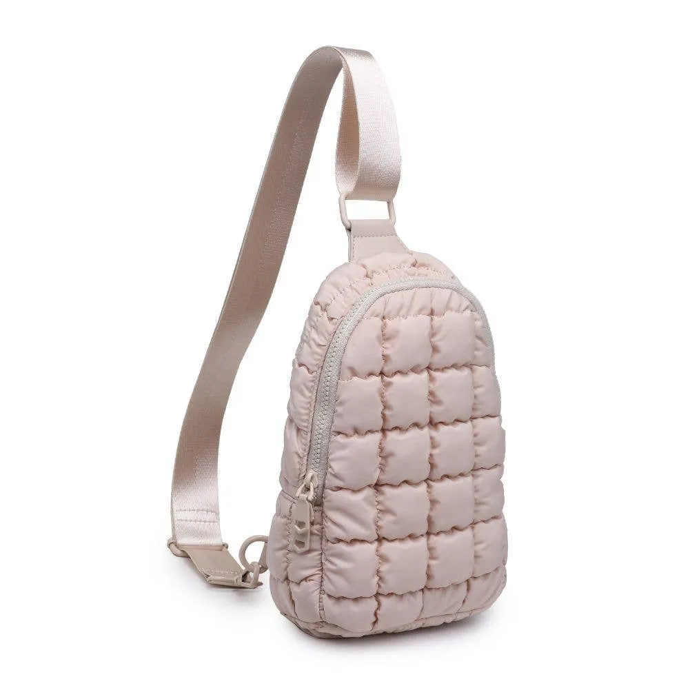 Quilted Puffer Nylon Sling Backpack