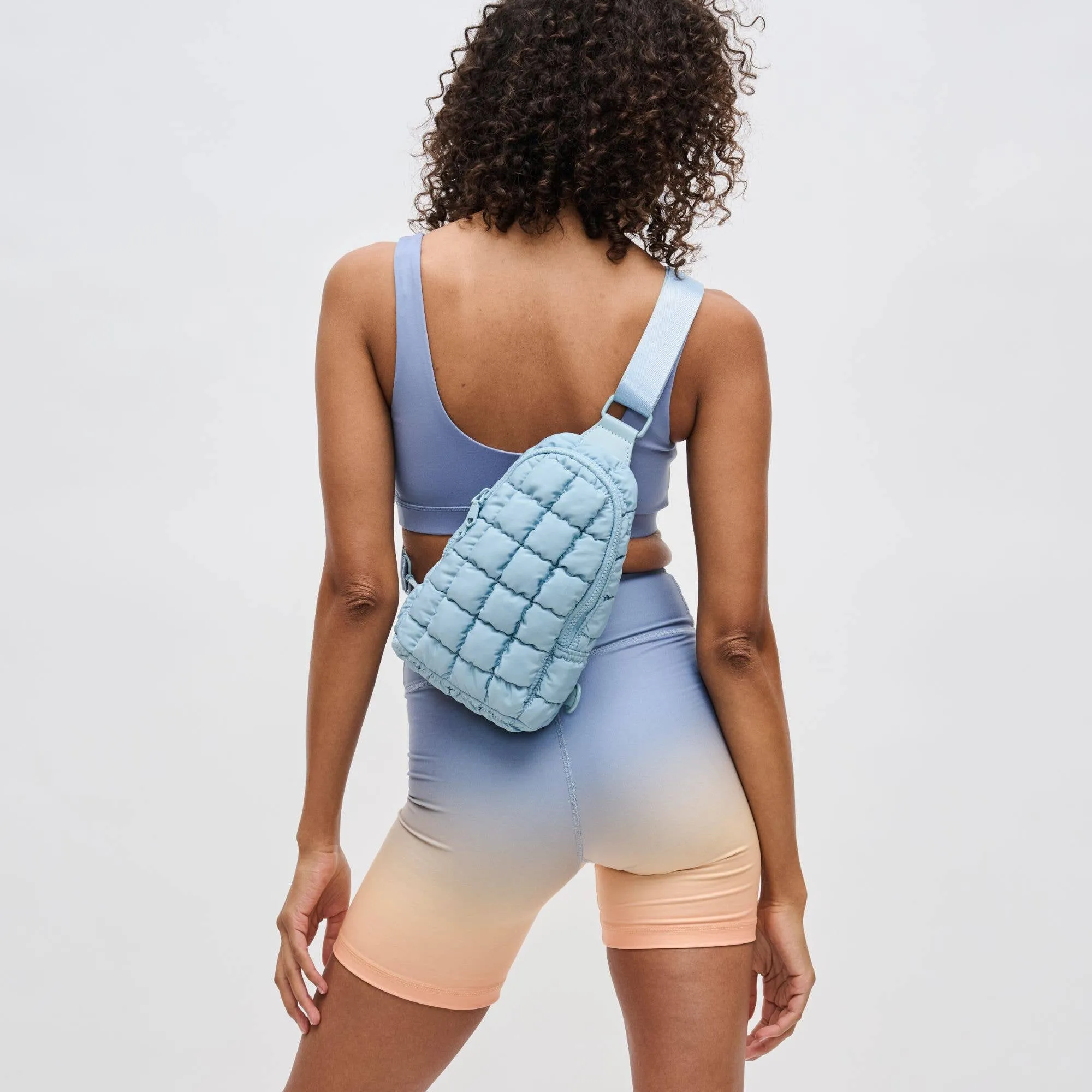 Quilted Puffer Nylon Sling Backpack