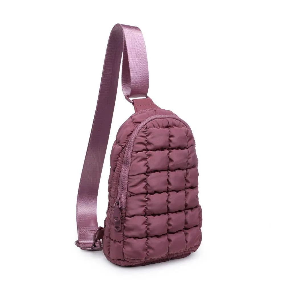 Quilted Puffer Nylon Sling Backpack