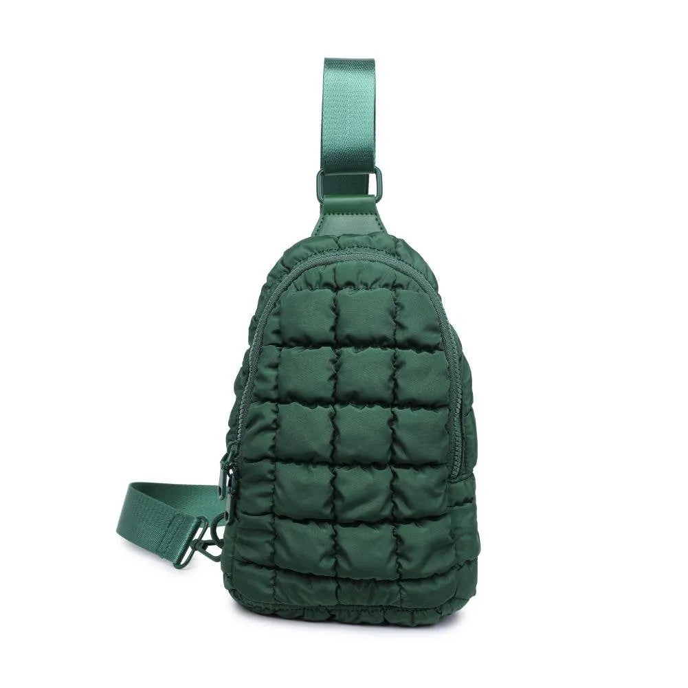 Quilted Puffer Nylon Sling Backpack