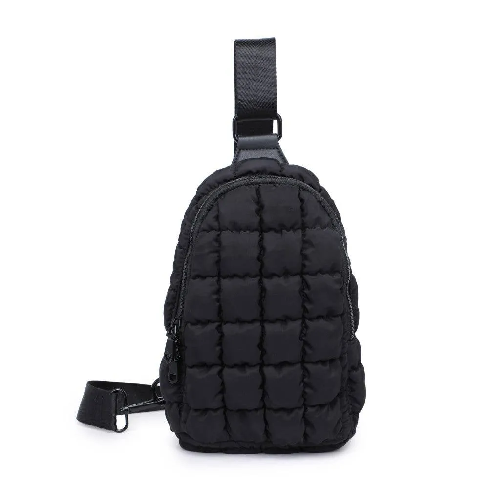 Quilted Puffer Nylon Sling Backpack