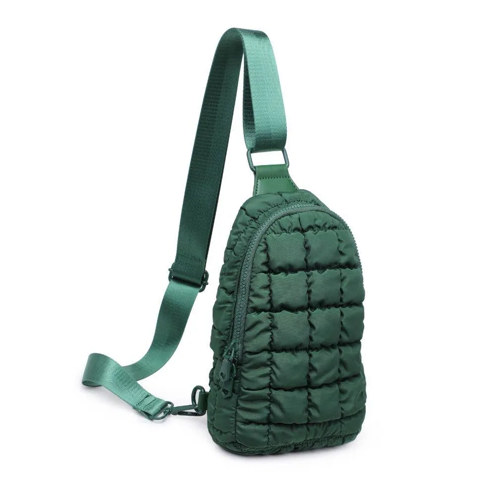 Quilted Puffer Nylon Sling Backpack