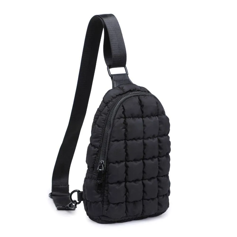 Quilted Puffer Nylon Sling Backpack