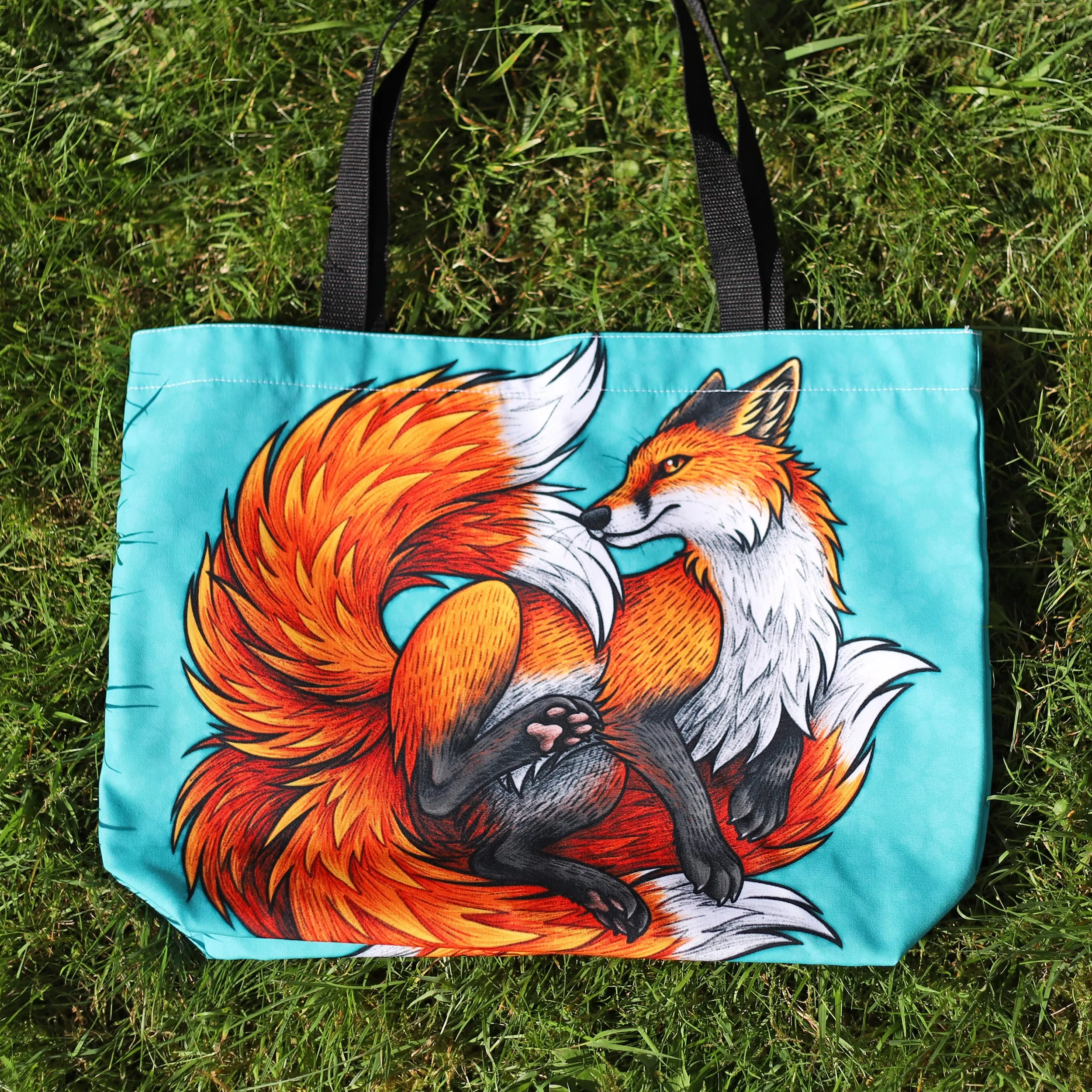 Red Kitsune Large Tote Bag