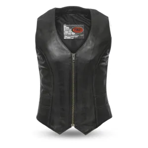 Savannah Women's Western Style Motorcycle Leather Vest