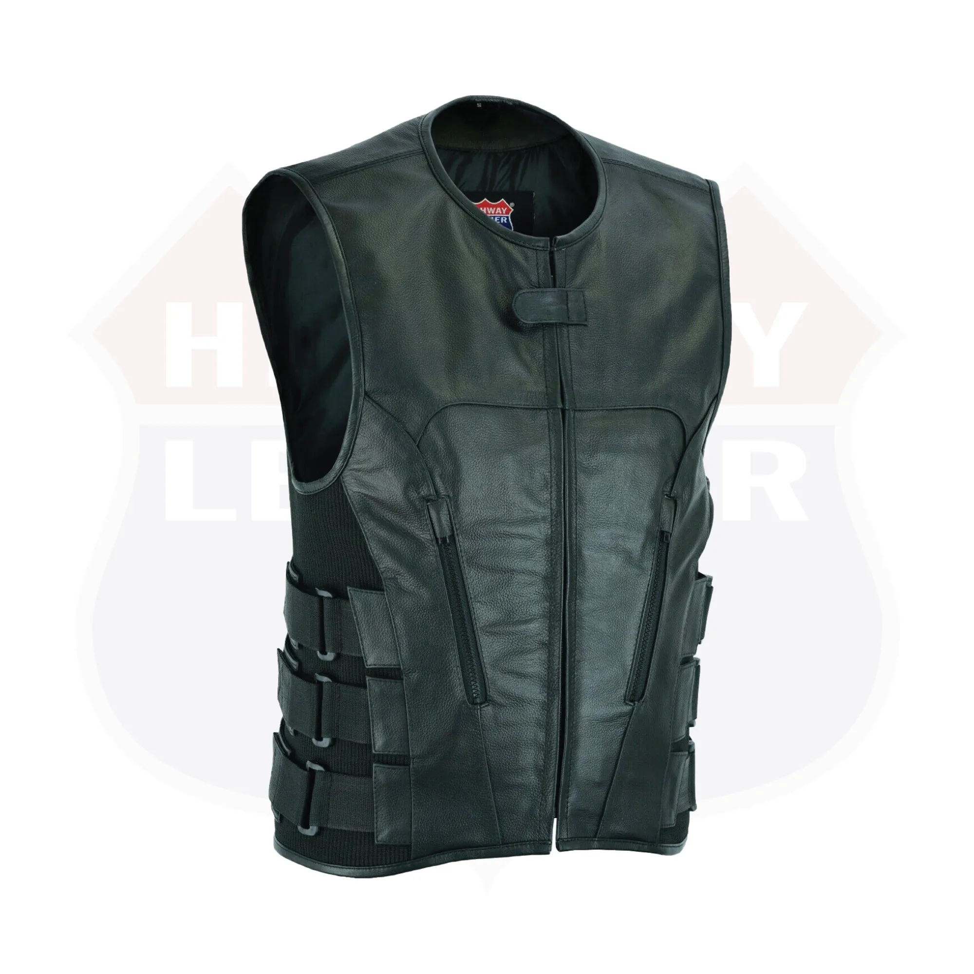 Swat Team  bullet proof style Biker club Leather Vest-Police vest 11645SPT