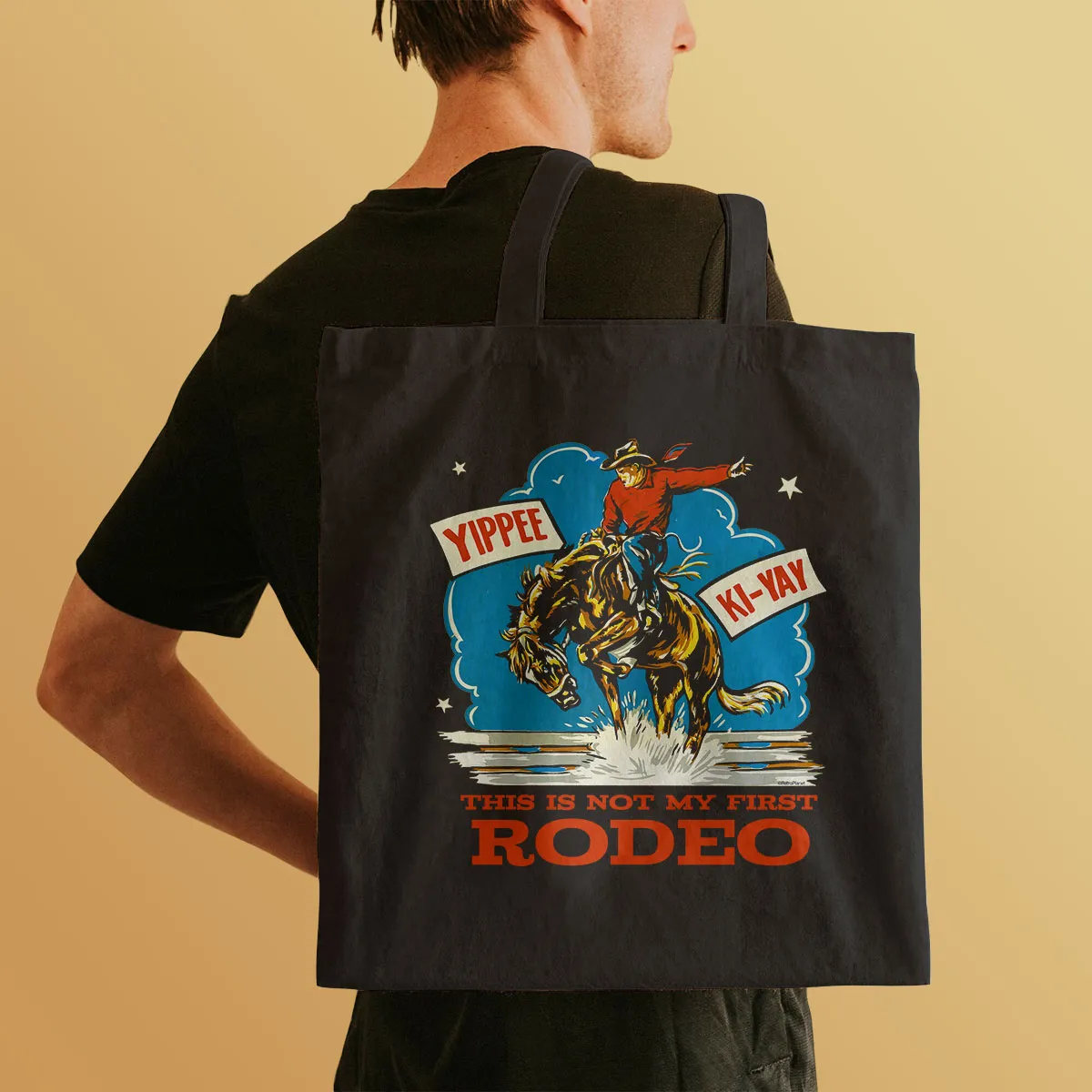 This Is Not My First Rodeo Large Cotton Tote Bag Grocery Totes