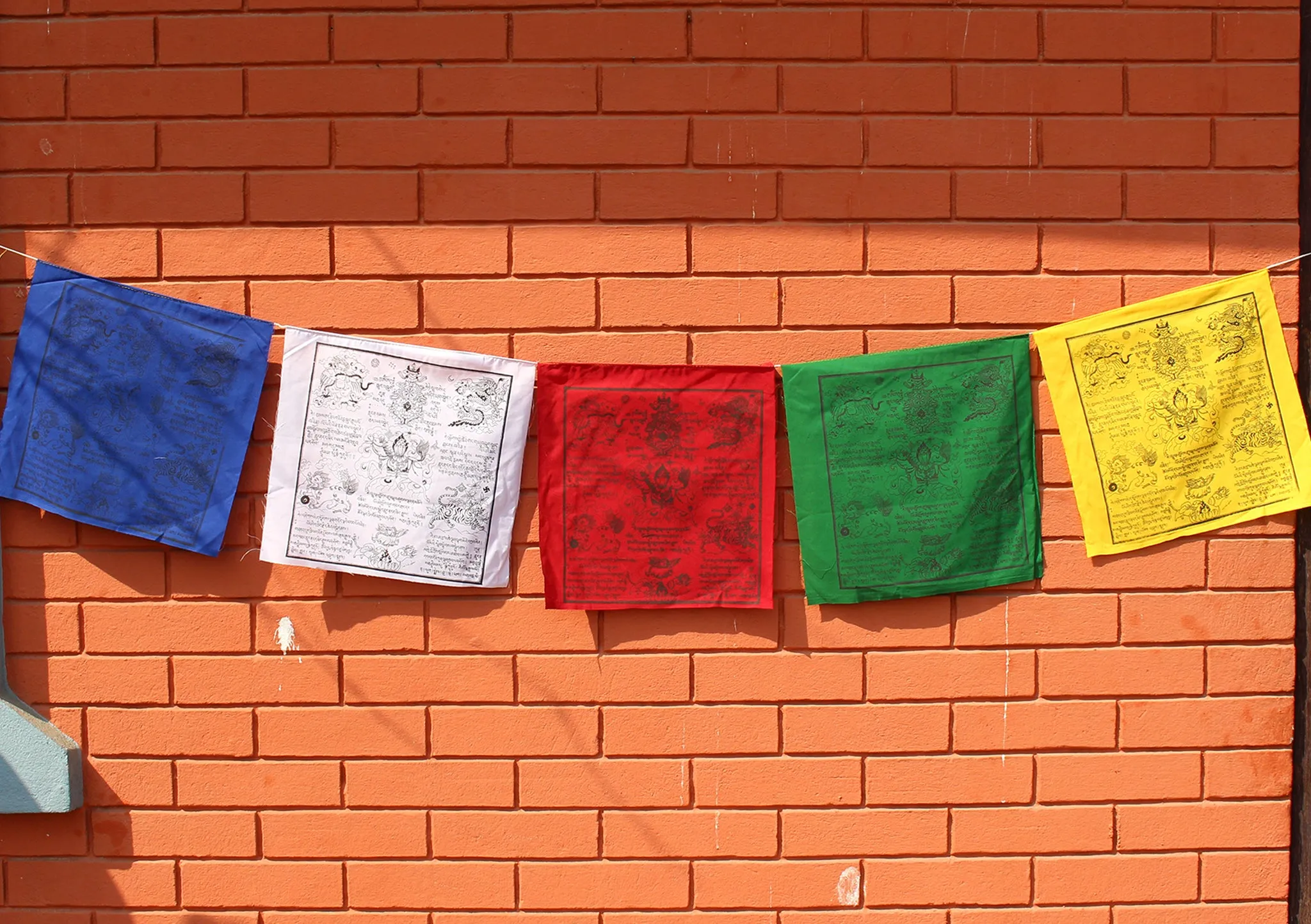 Tibetan Mantras and Symbol Printed Windhorse Prayer Flag