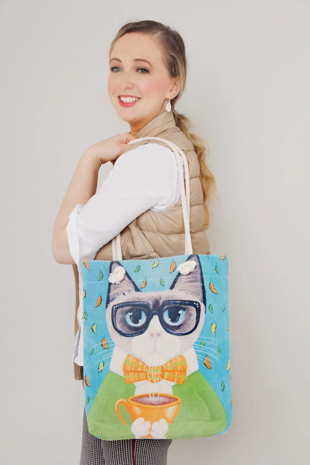 Tote Bag - Cat with reading glasses