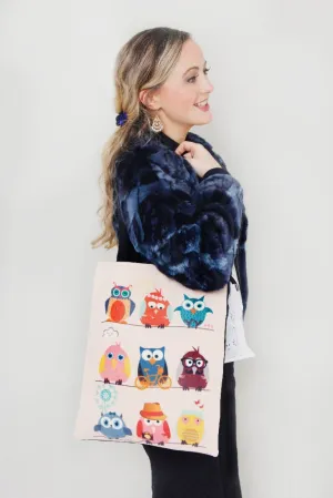 Tote Bag - Small Owls on the Branch