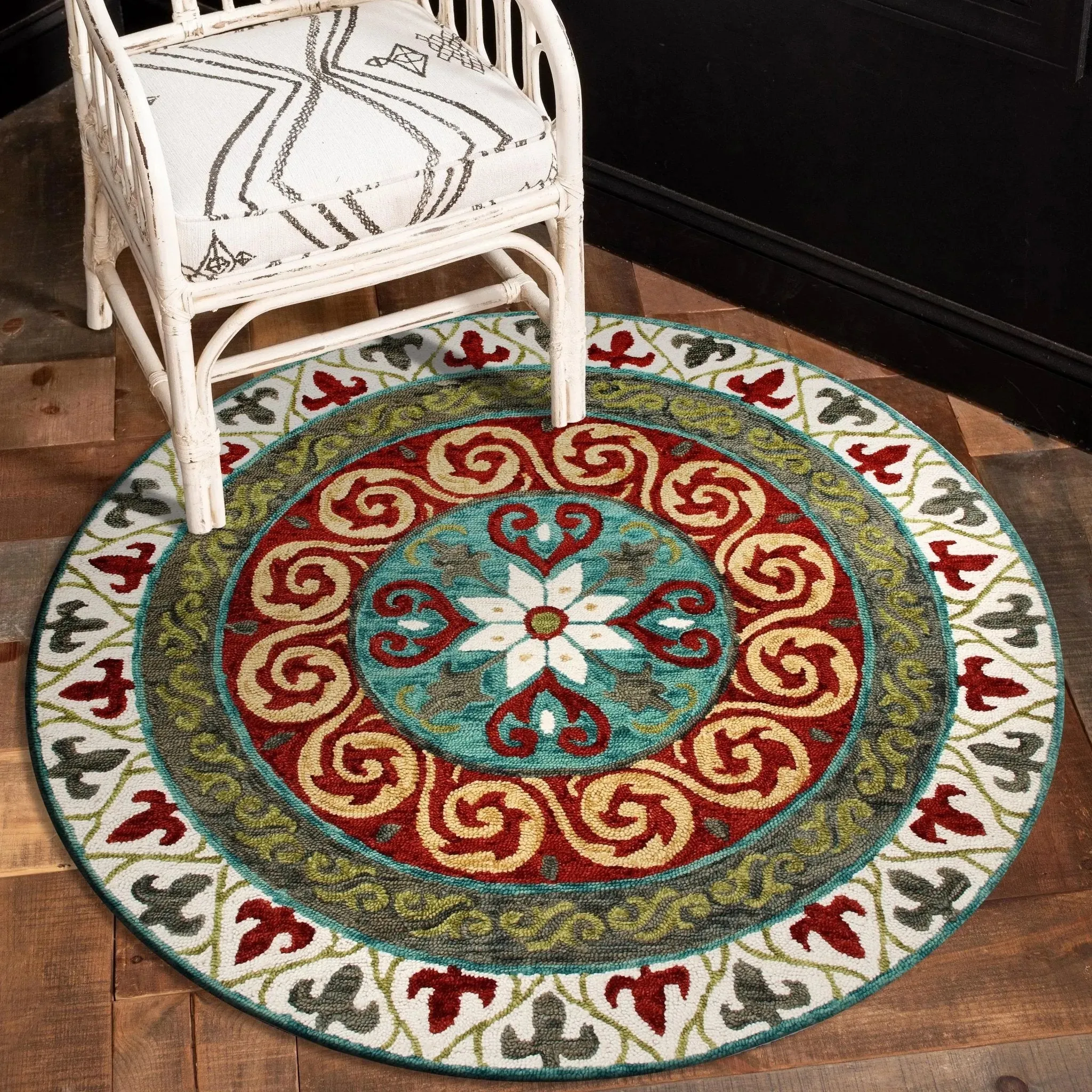 Vibrance 03568IVD Ivory/Red Rug