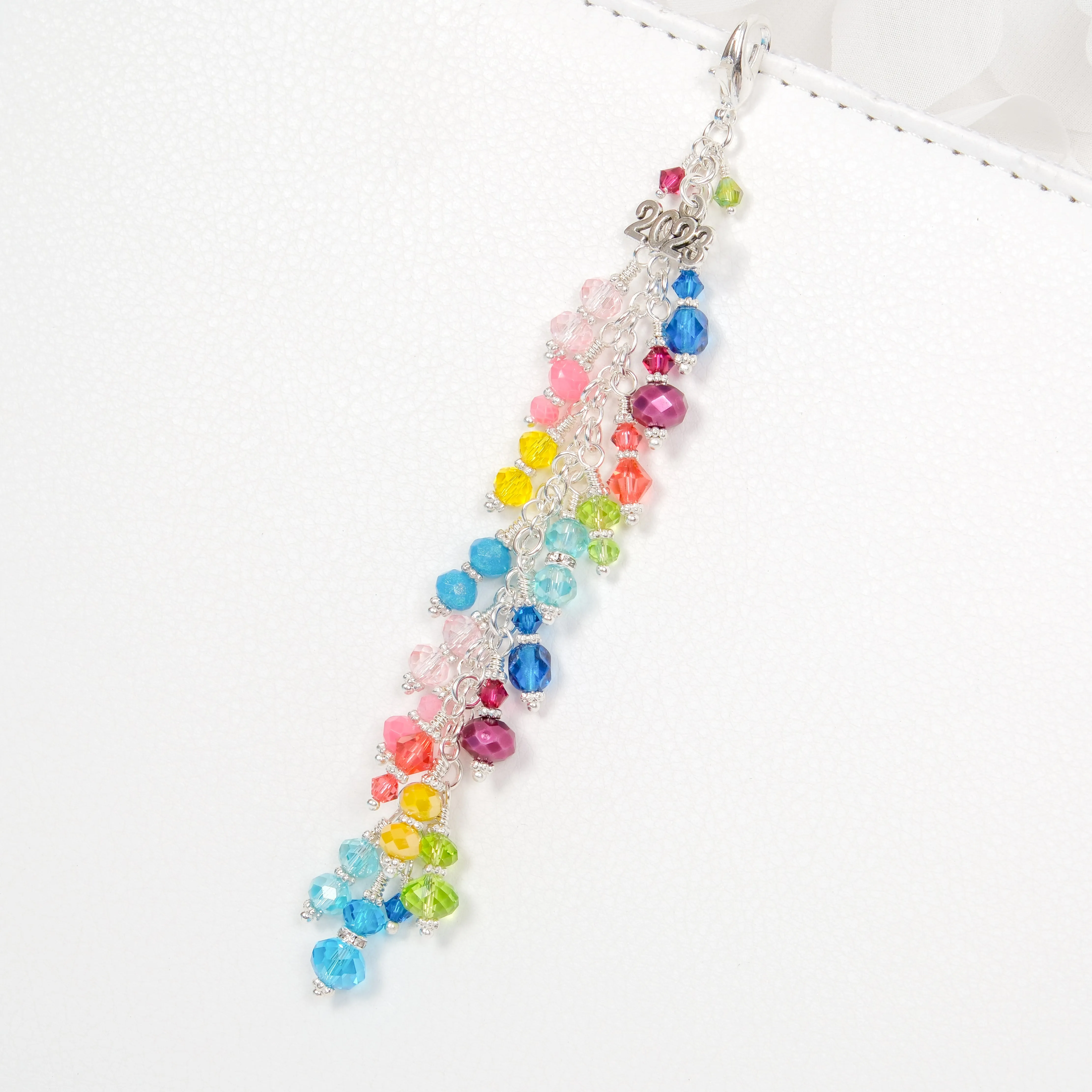 Year 2023 Charm with Rainbow Dangle