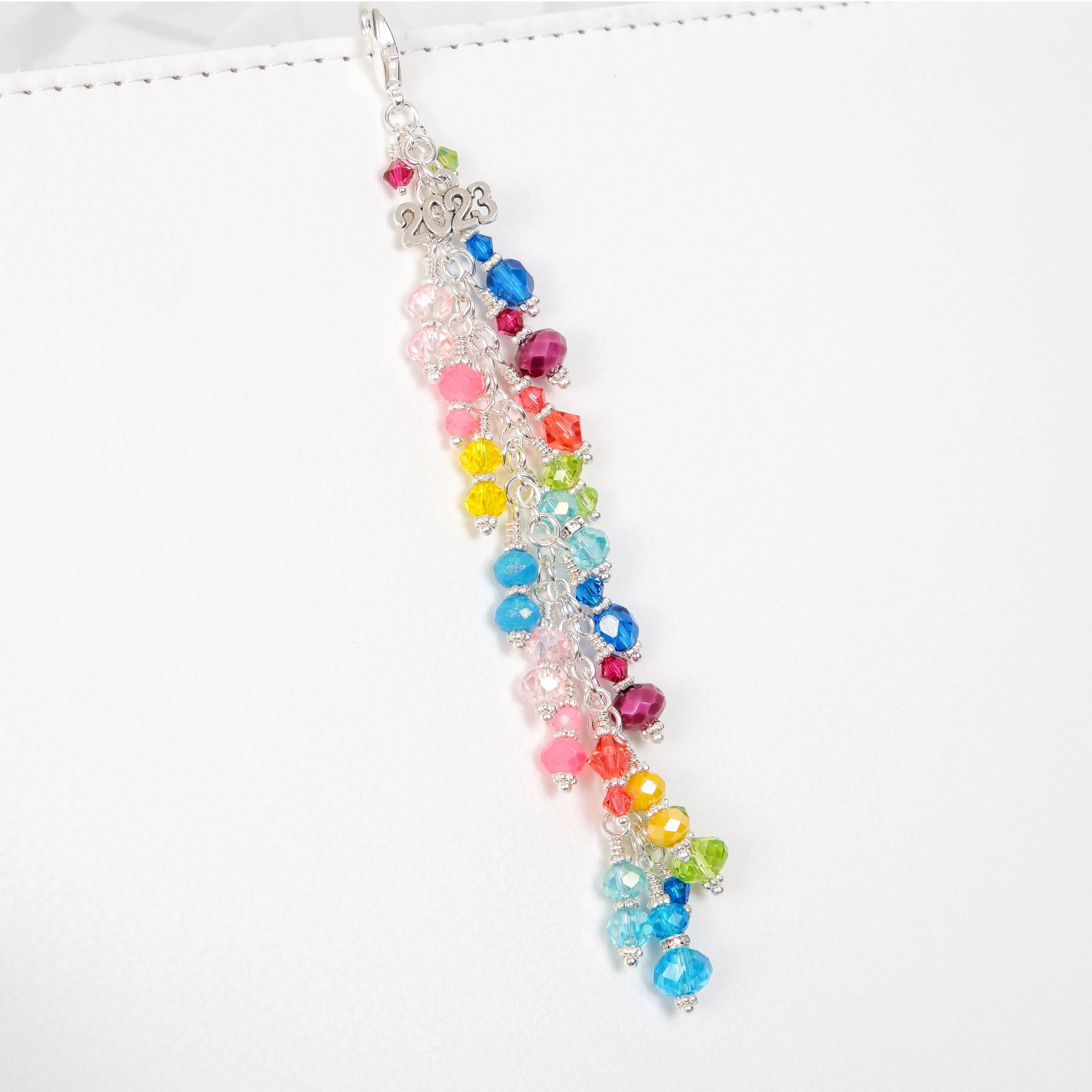 Year 2023 Charm with Rainbow Dangle