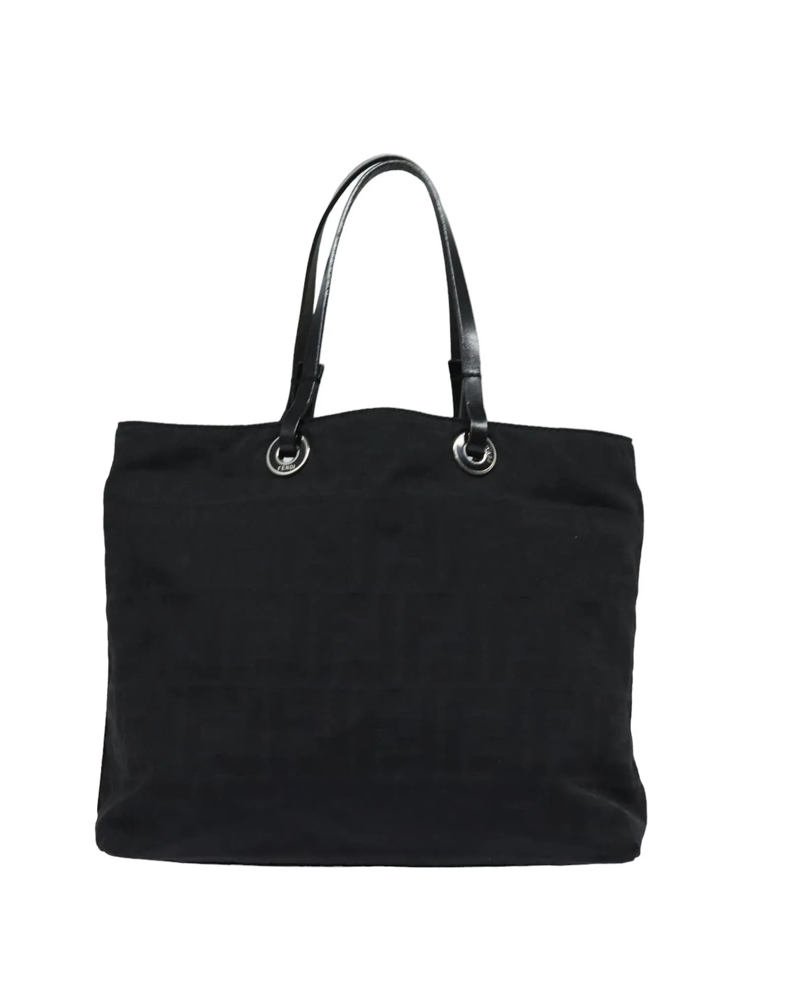 Zucca Canvas Black Hand Bag by Fendi