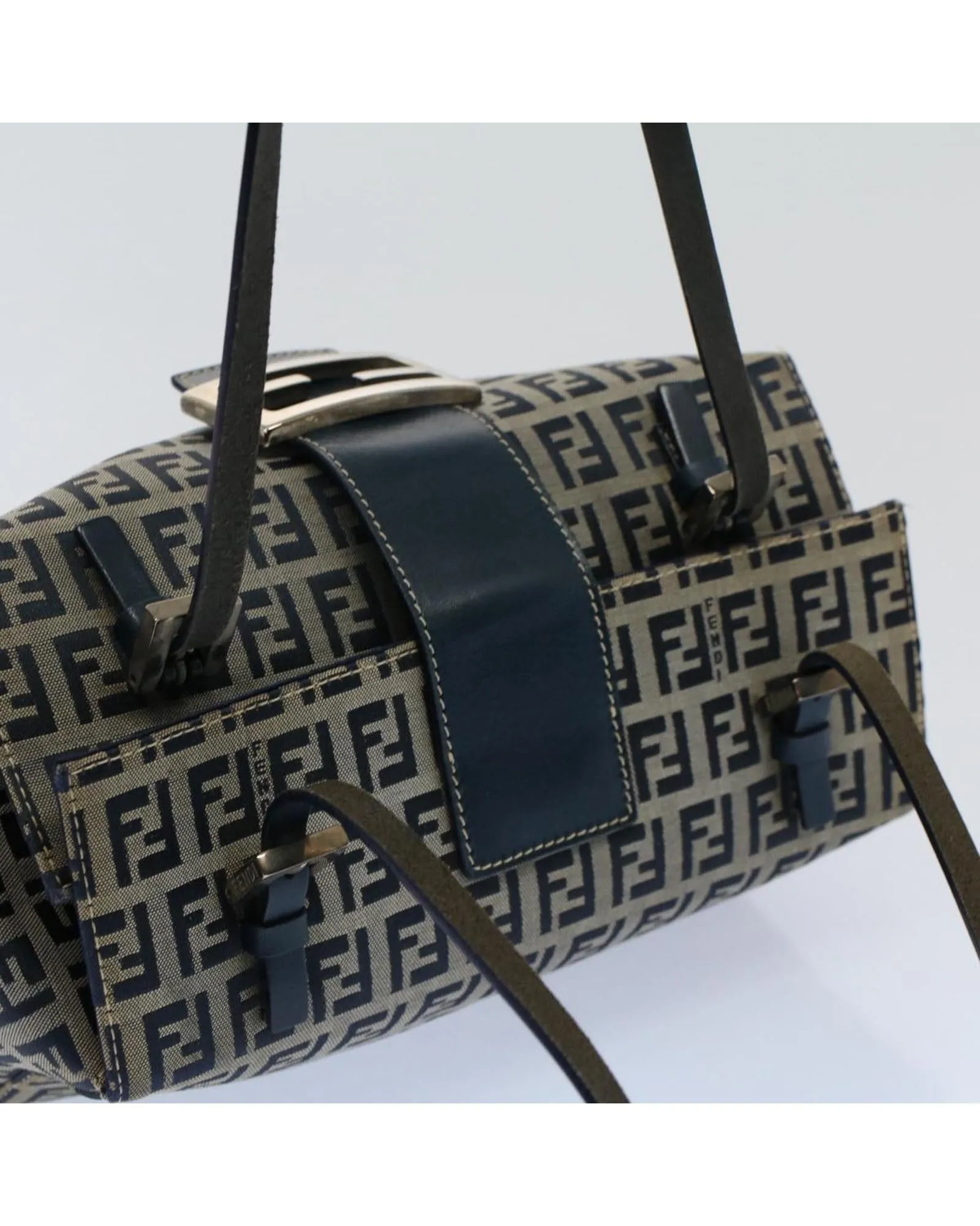 Zucchino Canvas Hand Bag in Navy by Fendi