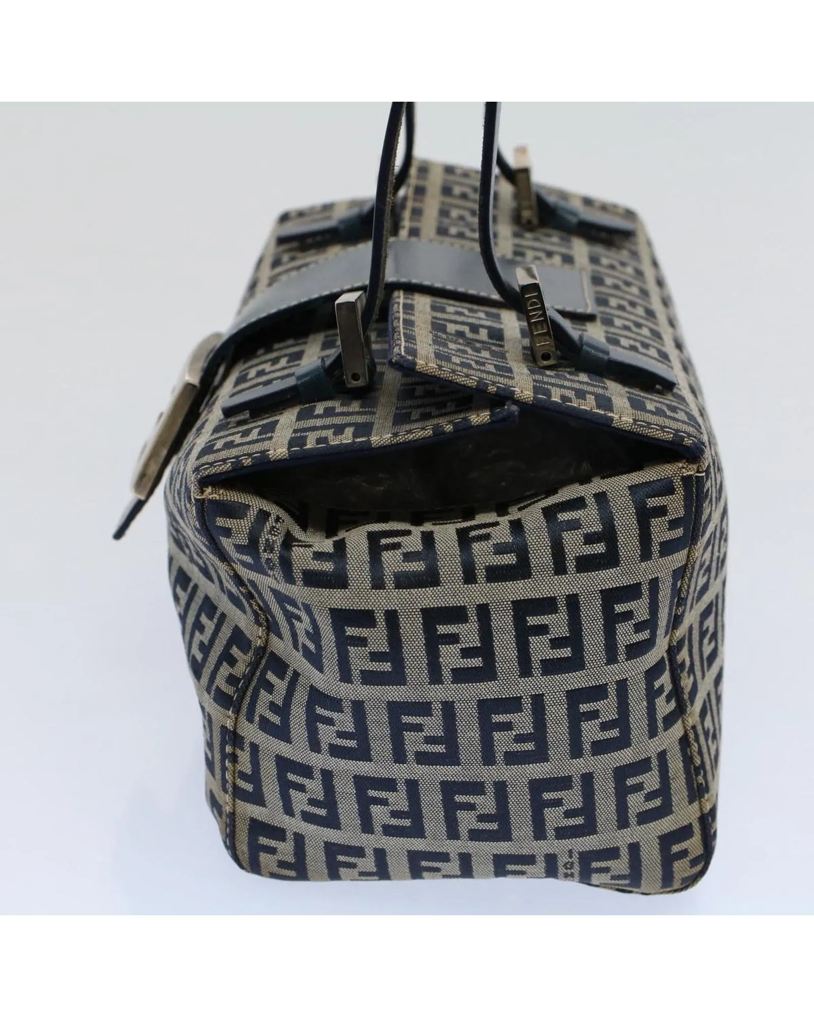 Zucchino Canvas Hand Bag in Navy by Fendi